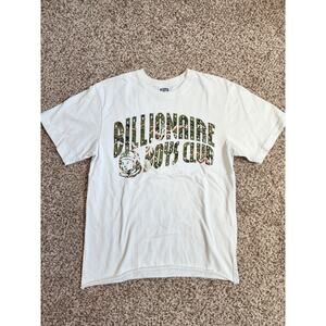 BILLIONAIRE BOYS CLUB Men's T-Shirt White Camo Logo Small Y2K Streetwear